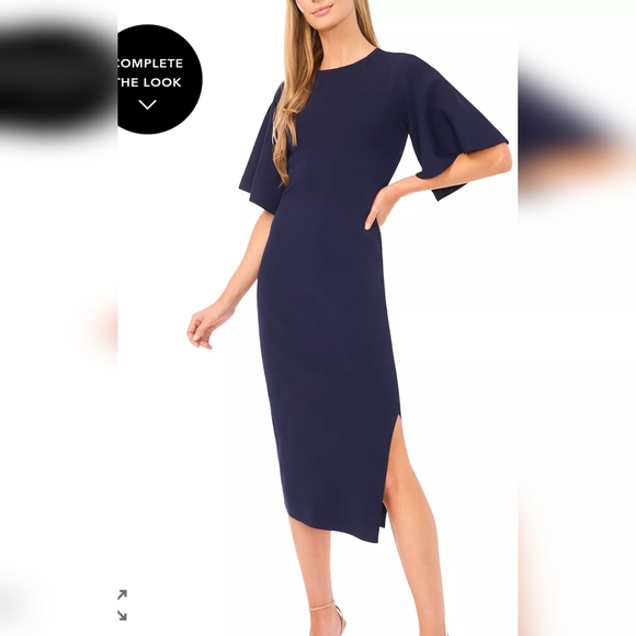 Ted Baker London Dresses & Skirts - Ted Baker Lounia Elegant Navy Blue Midi Dress Flutter Sleeve Dress TB 2